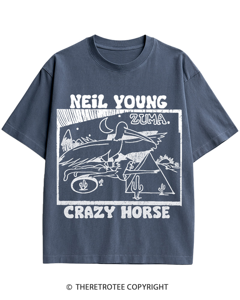 TheRetroTee 1970s Desert Moon Flight Retro Music Cotton T-Shirt