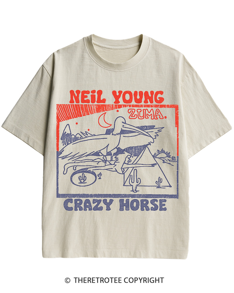 TheRetroTee 1970s Desert Moon Flight Retro Music Cotton T-Shirt