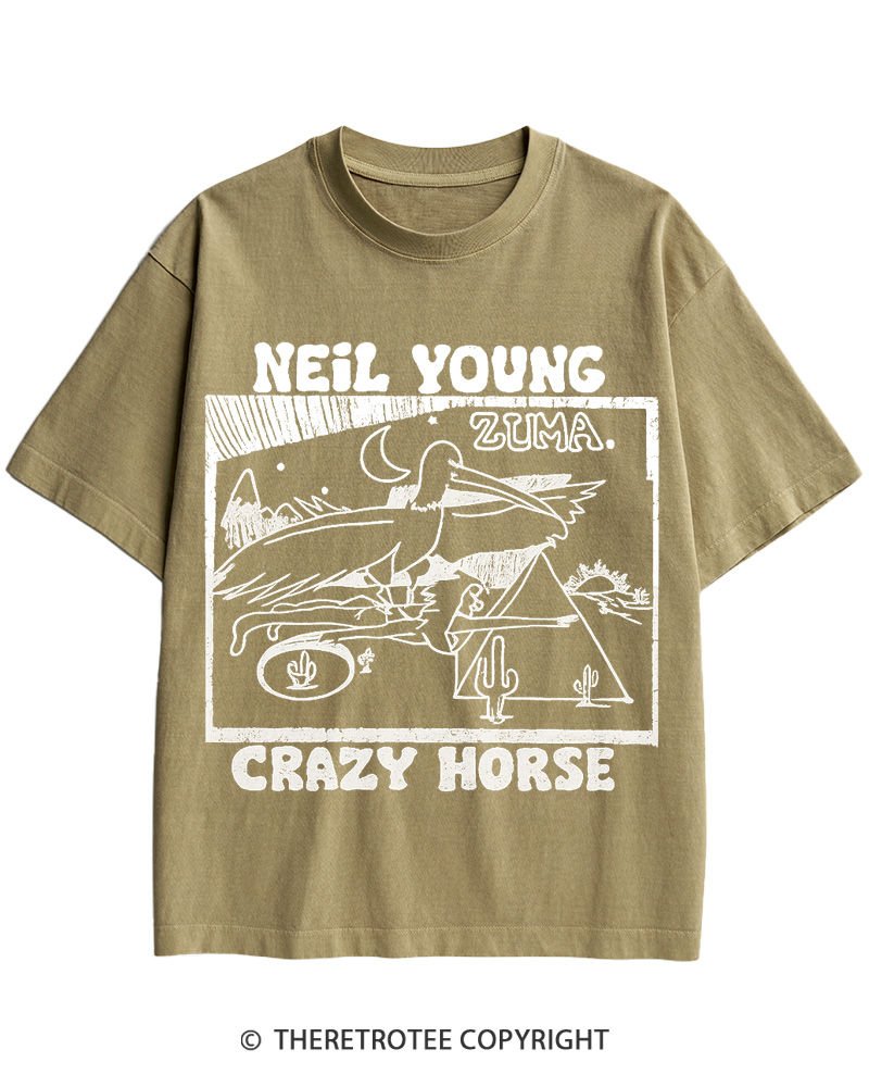 TheRetroTee 1970s Desert Moon Flight Retro Music Cotton T-Shirt