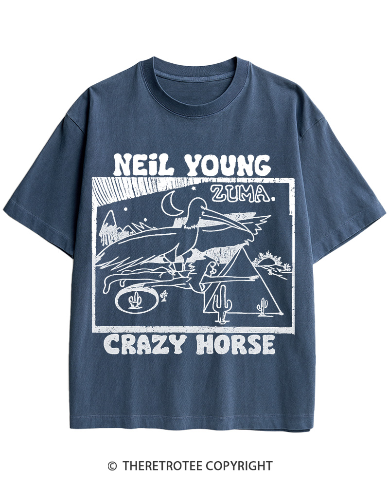 TheRetroTee 1970s Desert Moon Flight Retro Music Cotton T-Shirt