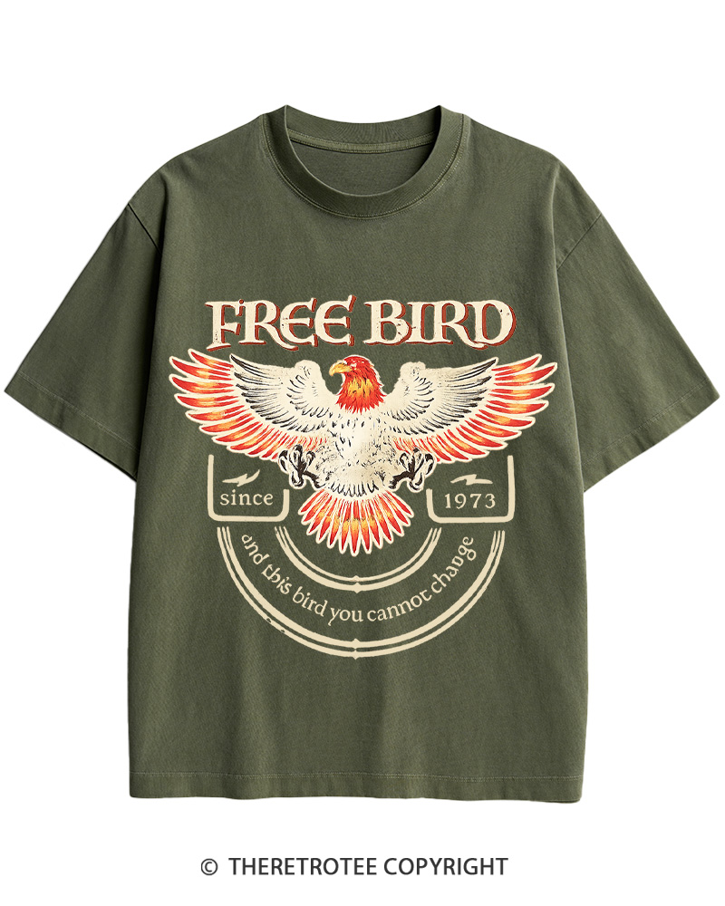 TheRetroTee 1970s Free Spirit Eagle Retro Cotton T-Shirt