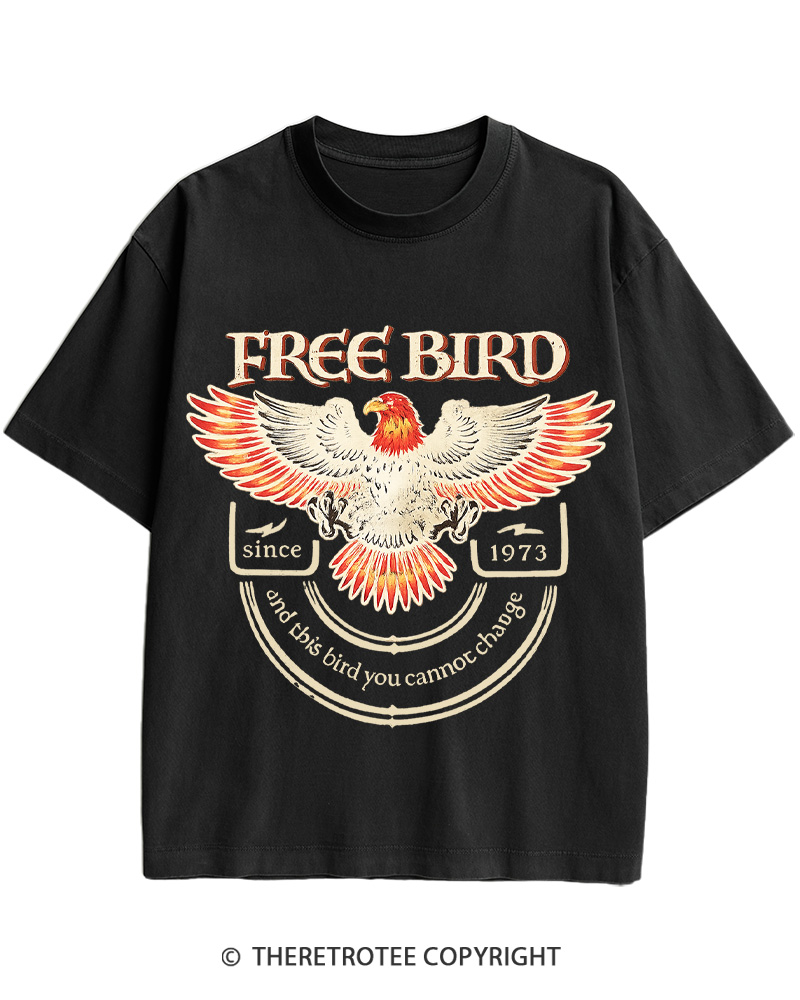 TheRetroTee 1970s Free Spirit Eagle Retro Cotton T-Shirt