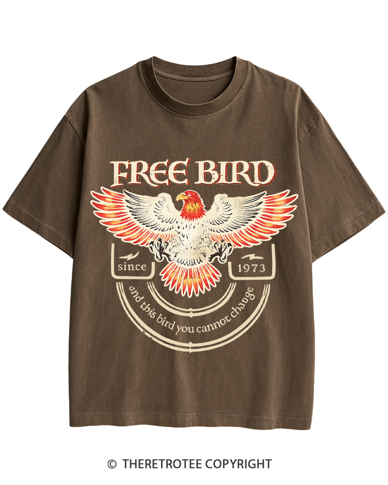 TheRetroTee 1970s Free Spirit Eagle Retro Cotton T-Shirt