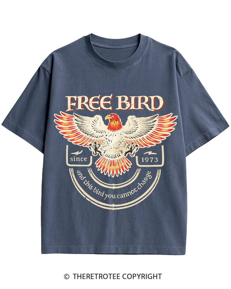 TheRetroTee 1970s Free Spirit Eagle Retro Cotton T-Shirt