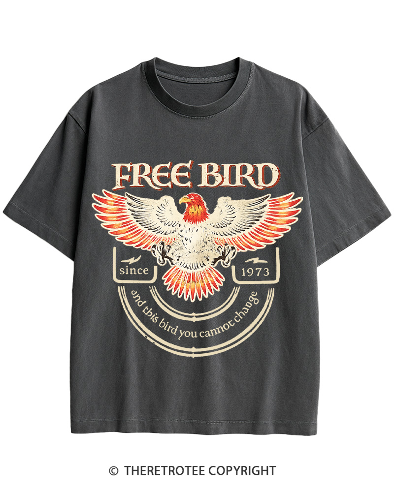 TheRetroTee 1970s Free Spirit Eagle Retro Cotton T-Shirt