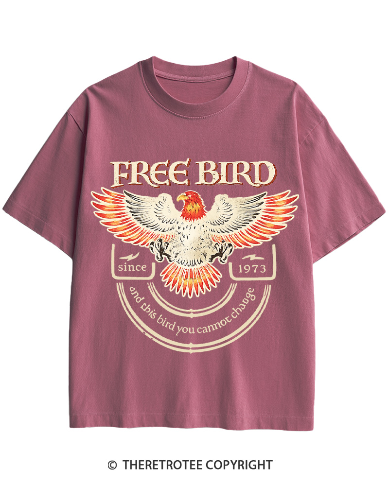 TheRetroTee 1970s Free Spirit Eagle Retro Cotton T-Shirt