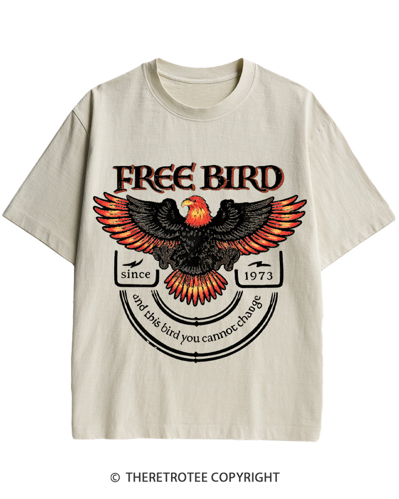 TheRetroTee 1970s Free Spirit Eagle Retro Cotton T-Shirt