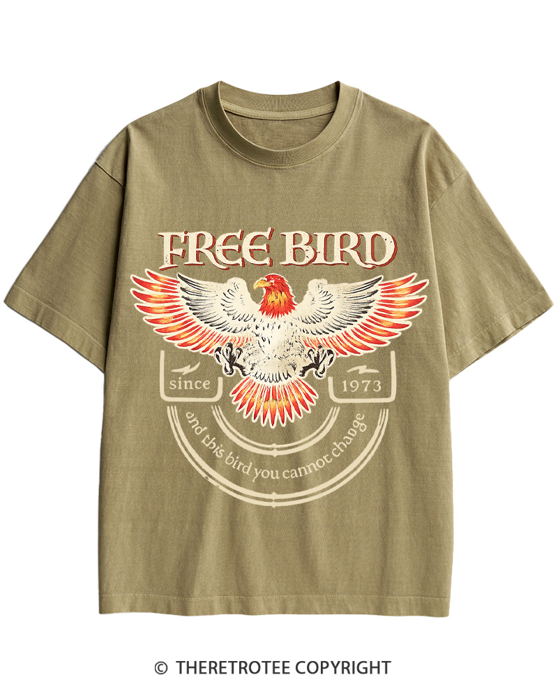 TheRetroTee 1970s Free Spirit Eagle Retro Cotton T-Shirt
