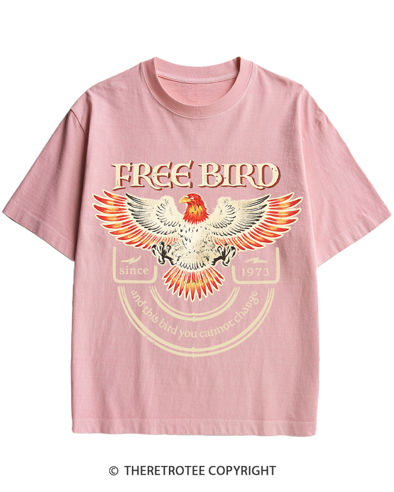 TheRetroTee 1970s Free Spirit Eagle Retro Cotton T-Shirt