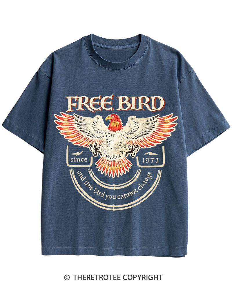 TheRetroTee 1970s Free Spirit Eagle Retro Cotton T-Shirt