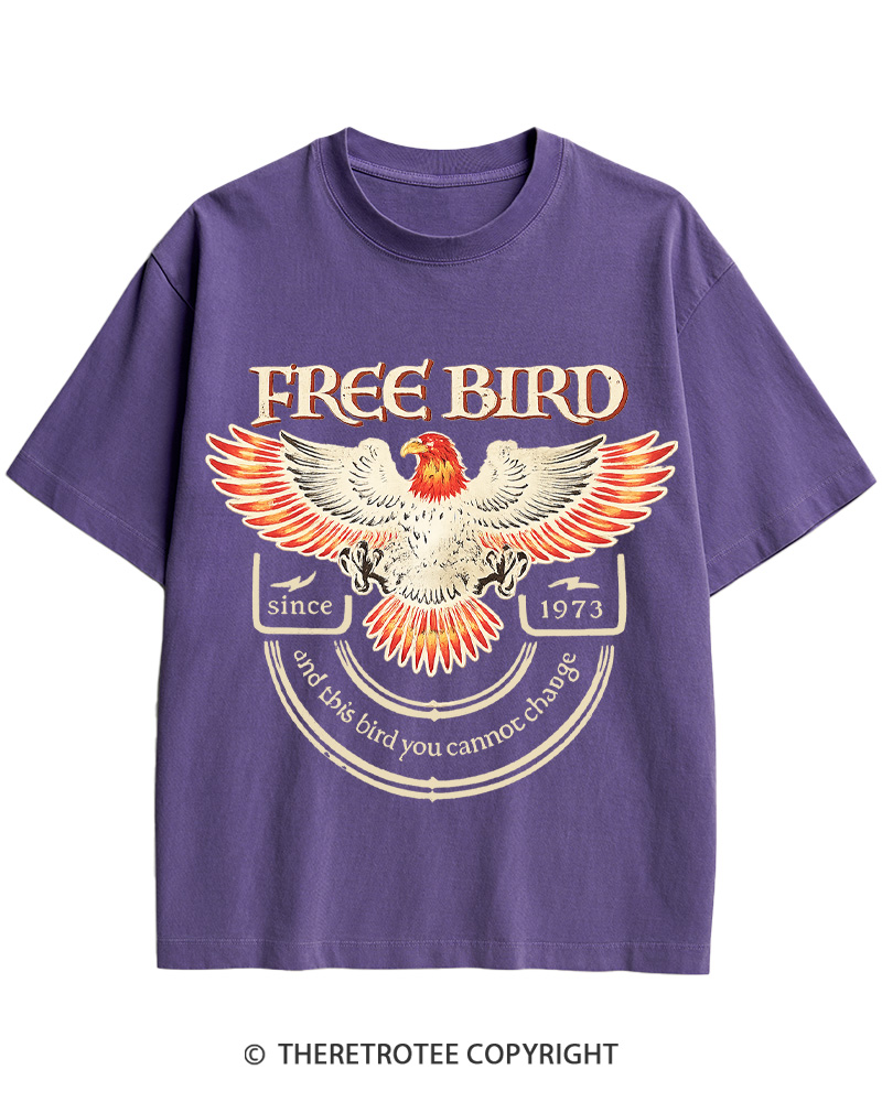 TheRetroTee 1970s Free Spirit Eagle Retro Cotton T-Shirt