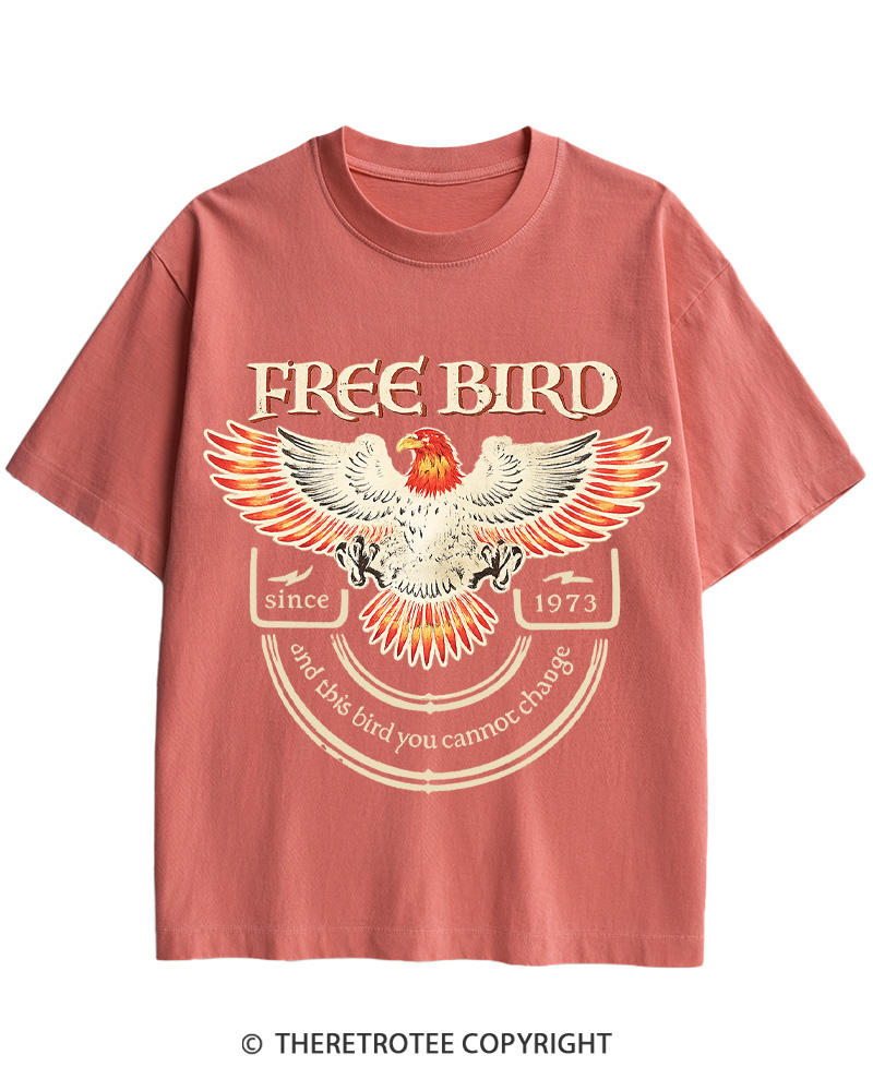 TheRetroTee 1970s Free Spirit Eagle Retro Cotton T-Shirt