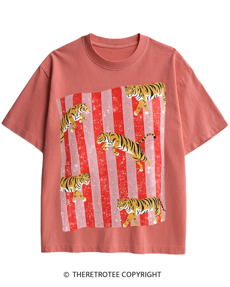 TheRetroTee 1970s Tigers Vintage Graphic Cotton T-Shirt