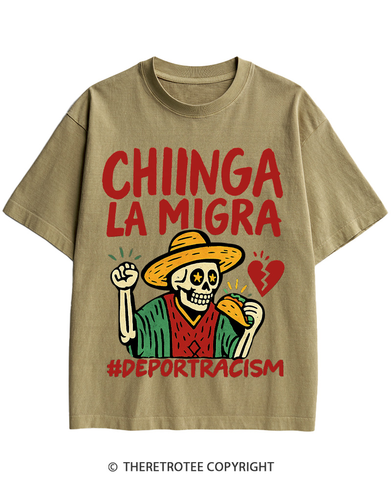 TheRetroTee Chinga La Migra Vintage Cotton T-Shirt