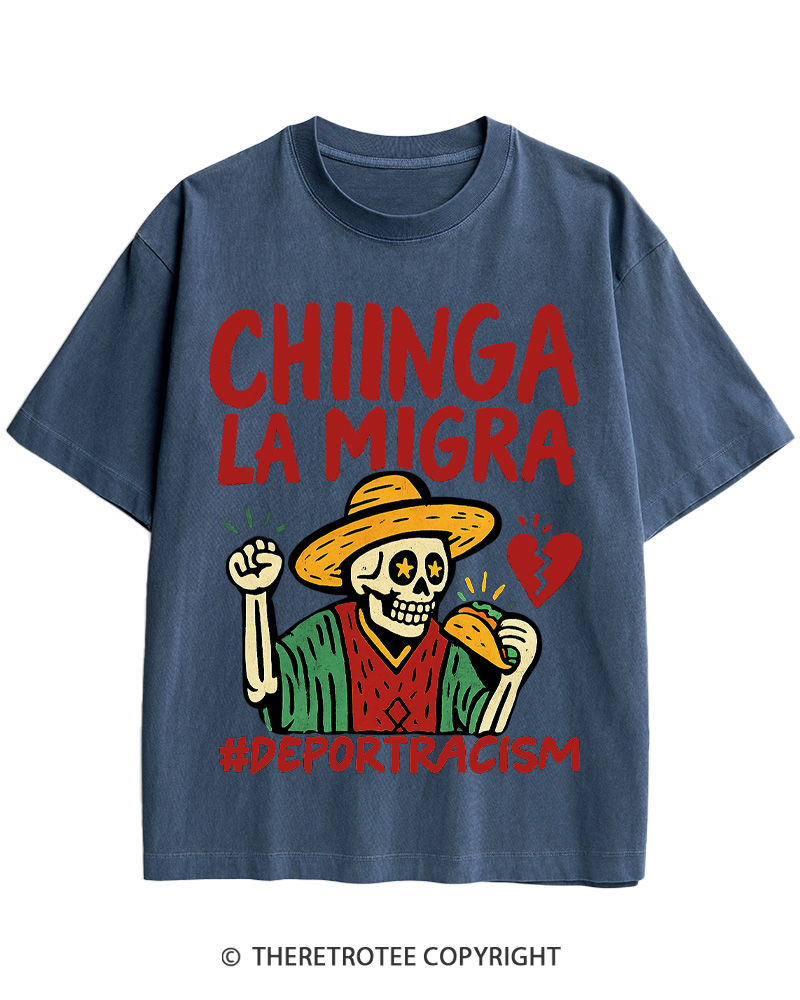 TheRetroTee Chinga La Migra Vintage Cotton T-Shirt