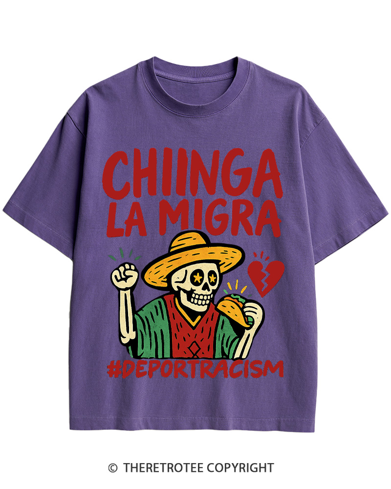 TheRetroTee Chinga La Migra Vintage Cotton T-Shirt