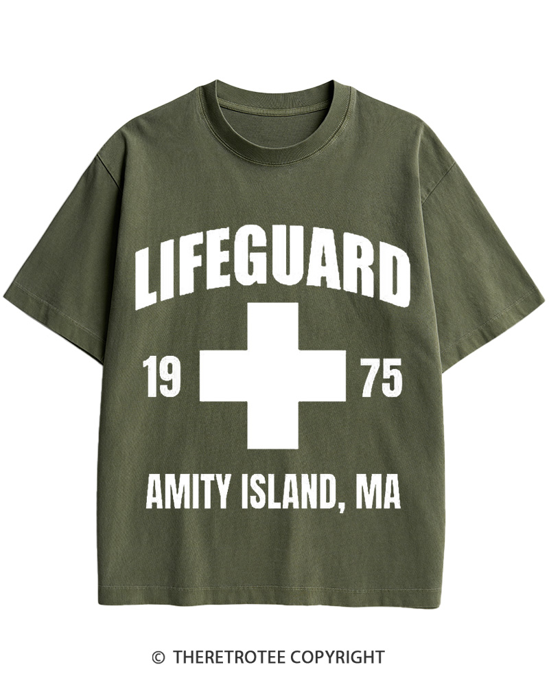 TheRetroTee Amity Lifeguard 1975 Cotton T-Shirt