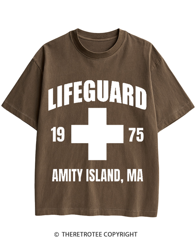 TheRetroTee Amity Lifeguard 1975 Cotton T-Shirt