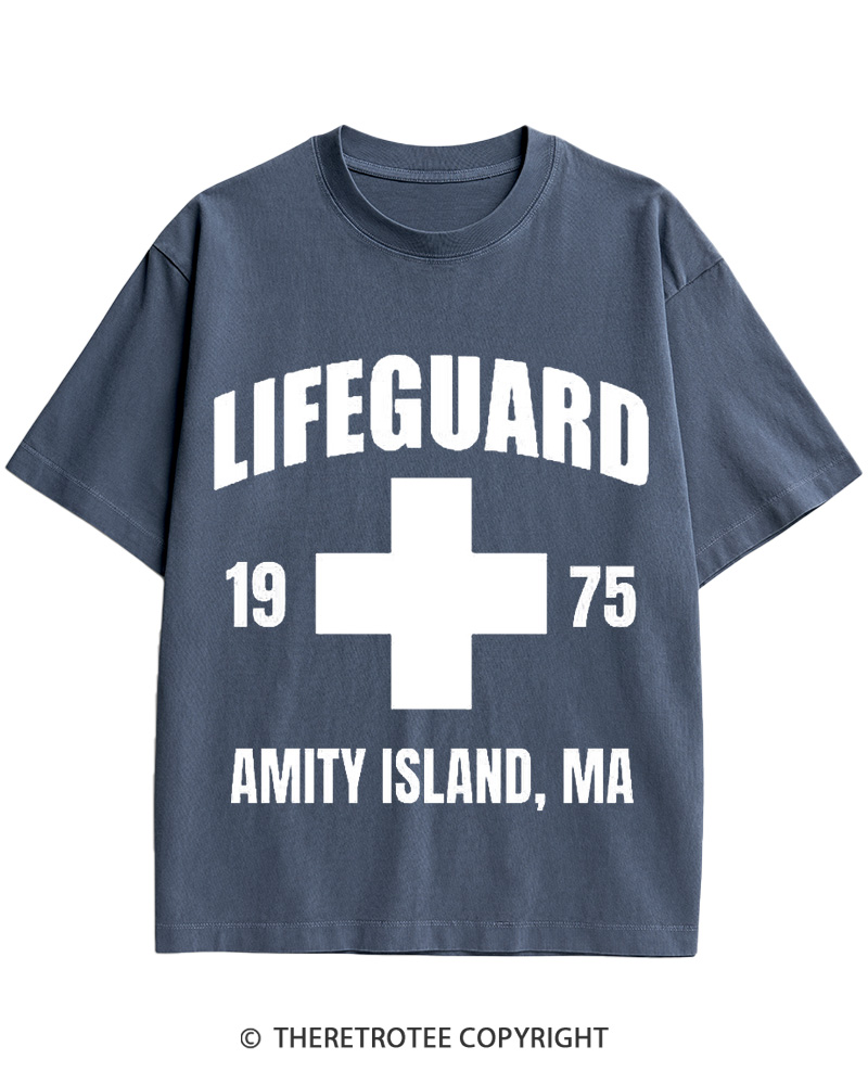 TheRetroTee Amity Lifeguard 1975 Cotton T-Shirt