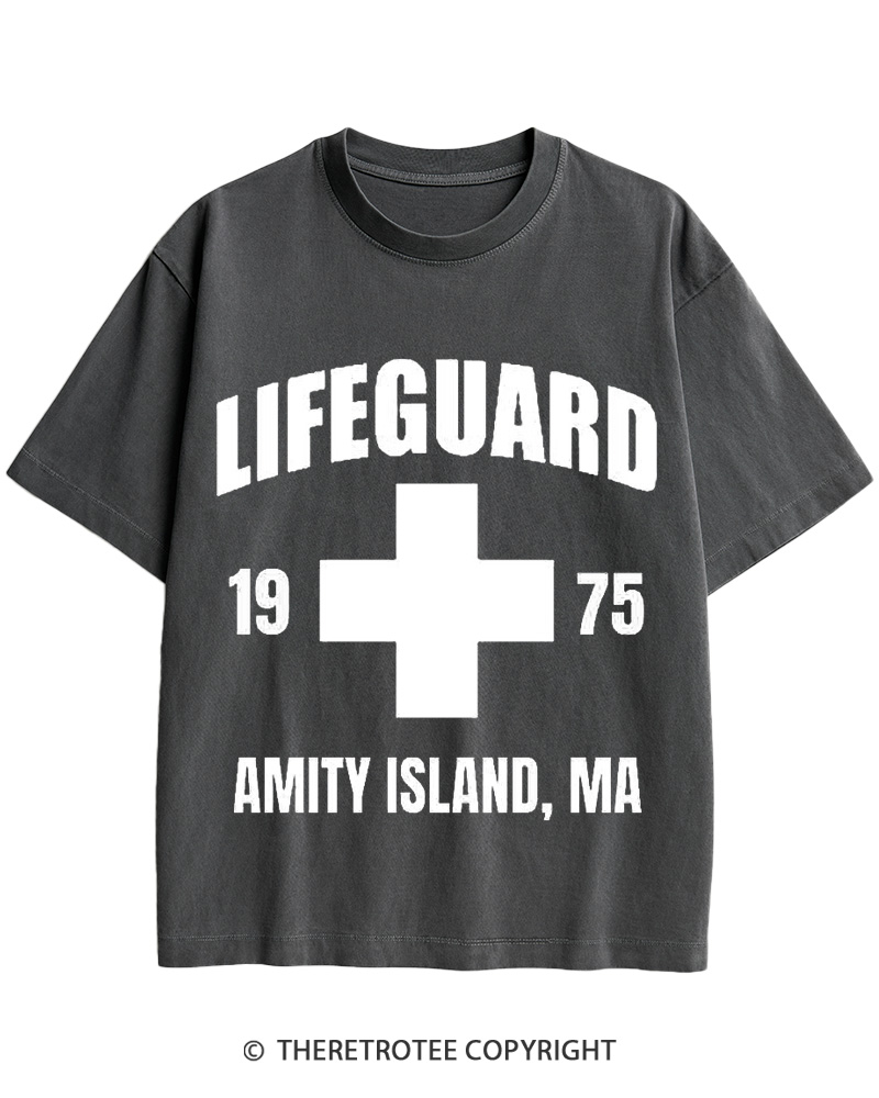 TheRetroTee Amity Lifeguard 1975 Cotton T-Shirt