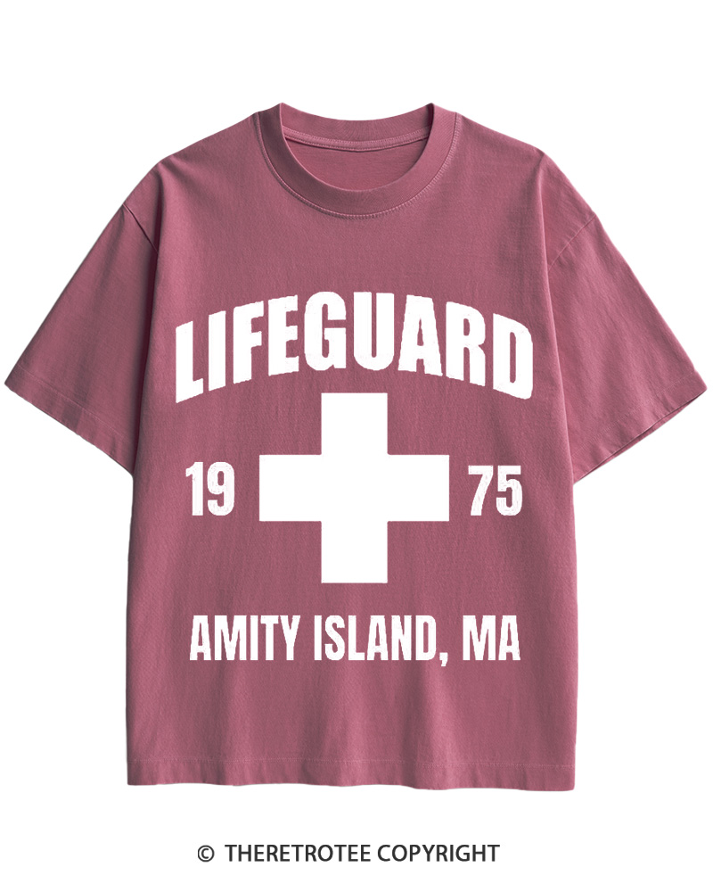TheRetroTee Amity Lifeguard 1975 Cotton T-Shirt
