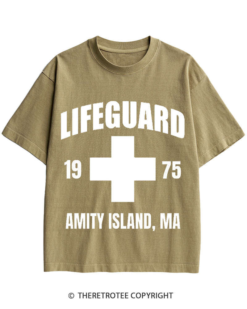 TheRetroTee Amity Lifeguard 1975 Cotton T-Shirt