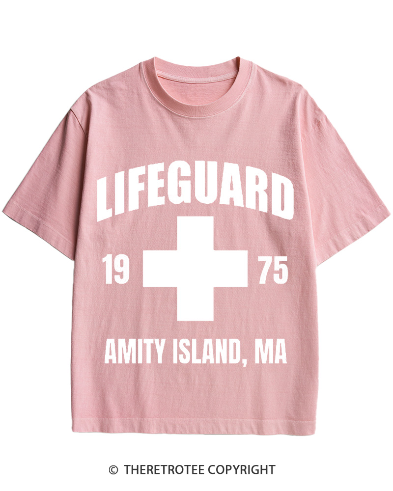 TheRetroTee Amity Lifeguard 1975 Cotton T-Shirt