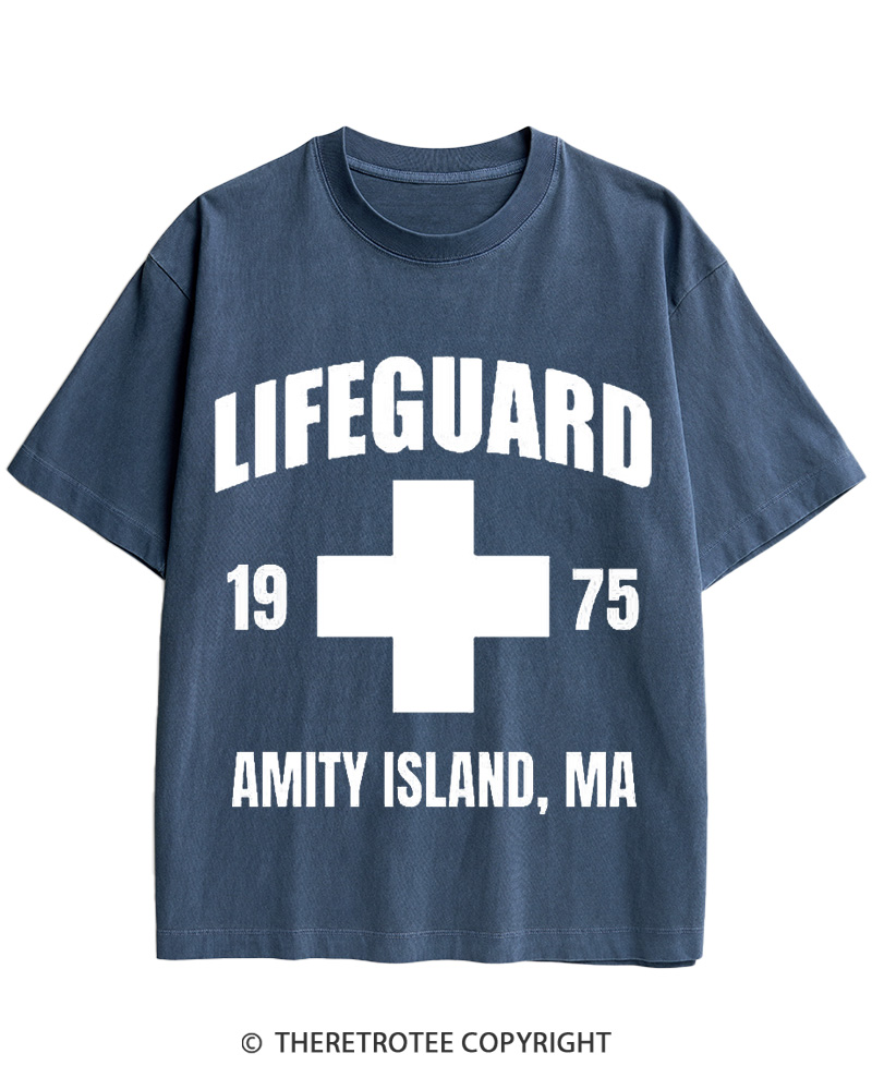 TheRetroTee Amity Lifeguard 1975 Cotton T-Shirt