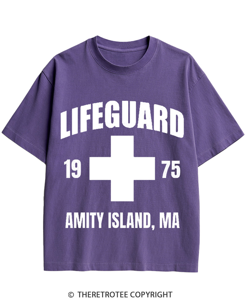 TheRetroTee Amity Lifeguard 1975 Cotton T-Shirt