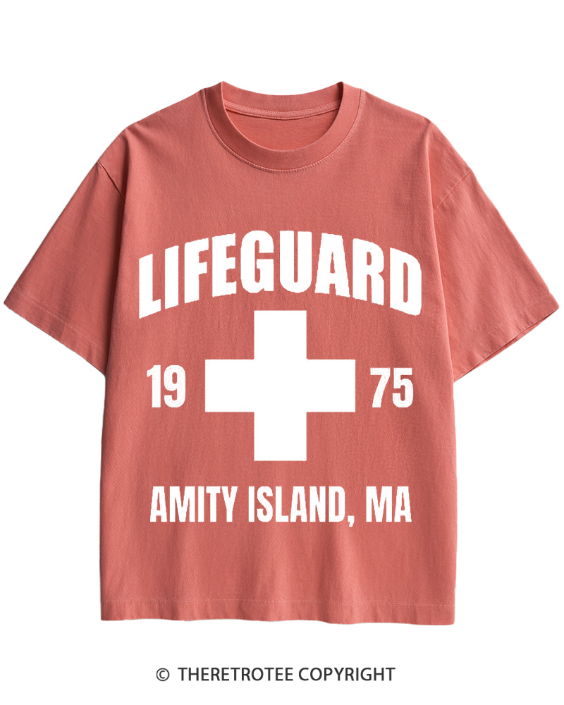 TheRetroTee Amity Lifeguard 1975 Cotton T-Shirt