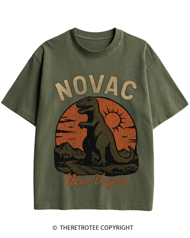 TheRetroTee Novac Dinosaur Fallout New Vegas Classic Cotton T-Shirt