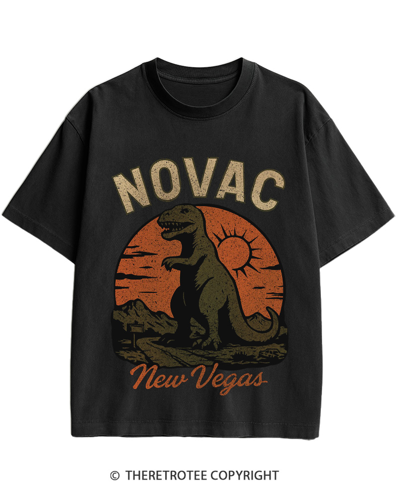 TheRetroTee Novac Dinosaur Fallout New Vegas Classic Cotton T-Shirt