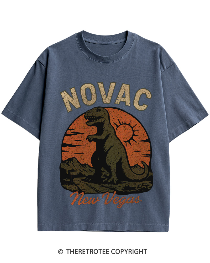 TheRetroTee Novac Dinosaur Fallout New Vegas Classic Cotton T-Shirt