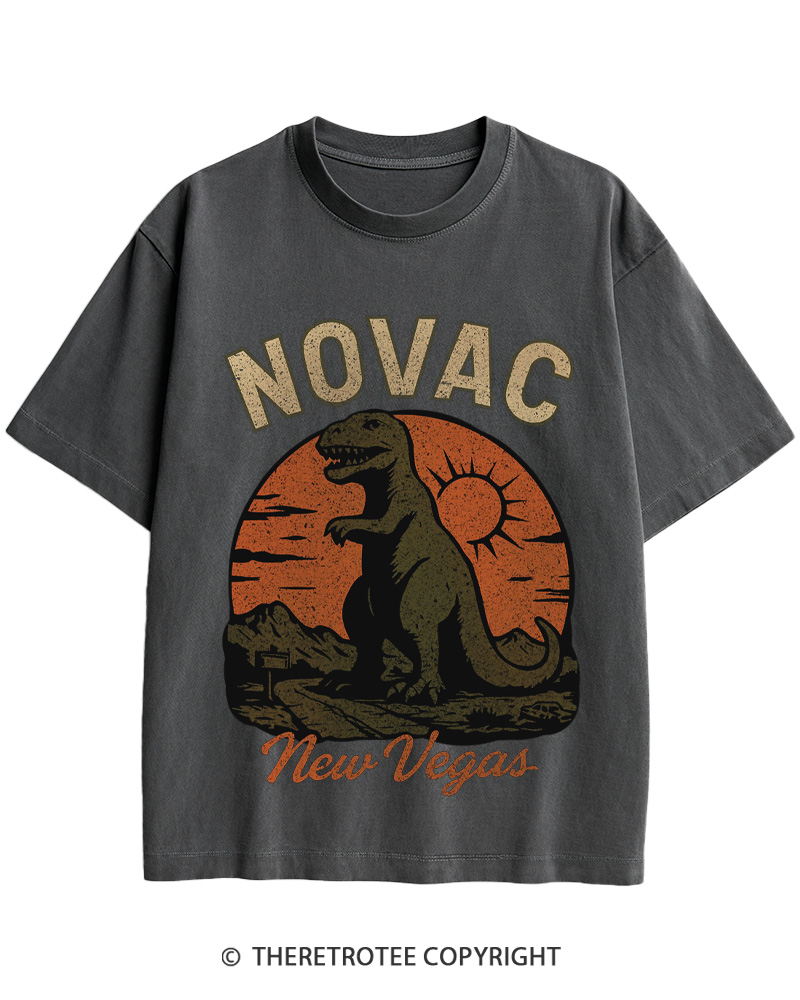 TheRetroTee Novac Dinosaur Fallout New Vegas Classic Cotton T-Shirt