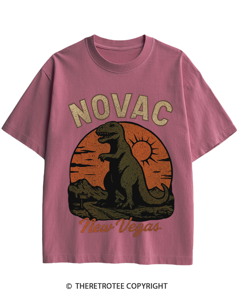 TheRetroTee Novac Dinosaur Fallout New Vegas Classic Cotton T-Shirt