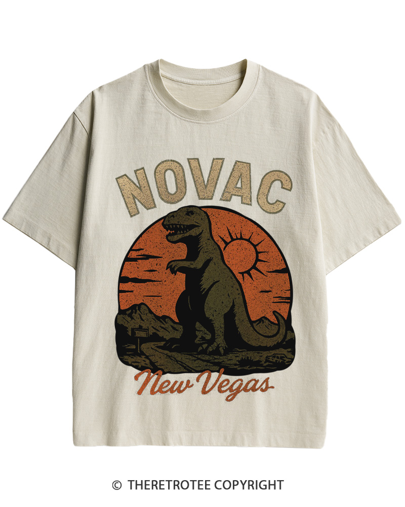 TheRetroTee Novac Dinosaur Fallout New Vegas Classic Cotton T-Shirt