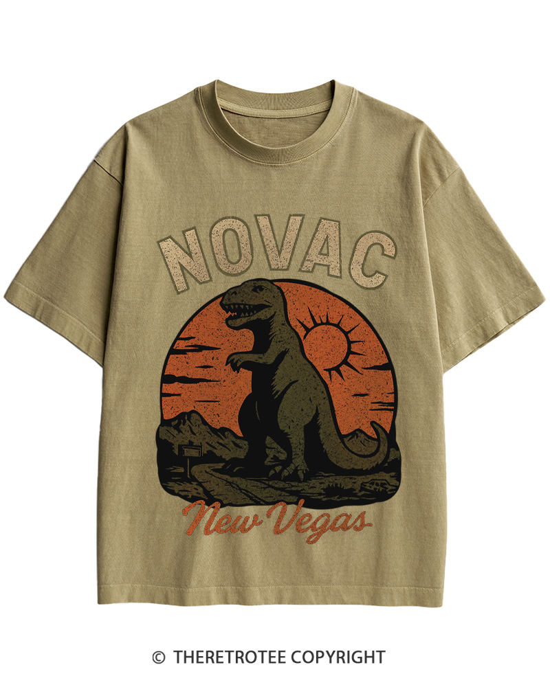 TheRetroTee Novac Dinosaur Fallout New Vegas Classic Cotton T-Shirt