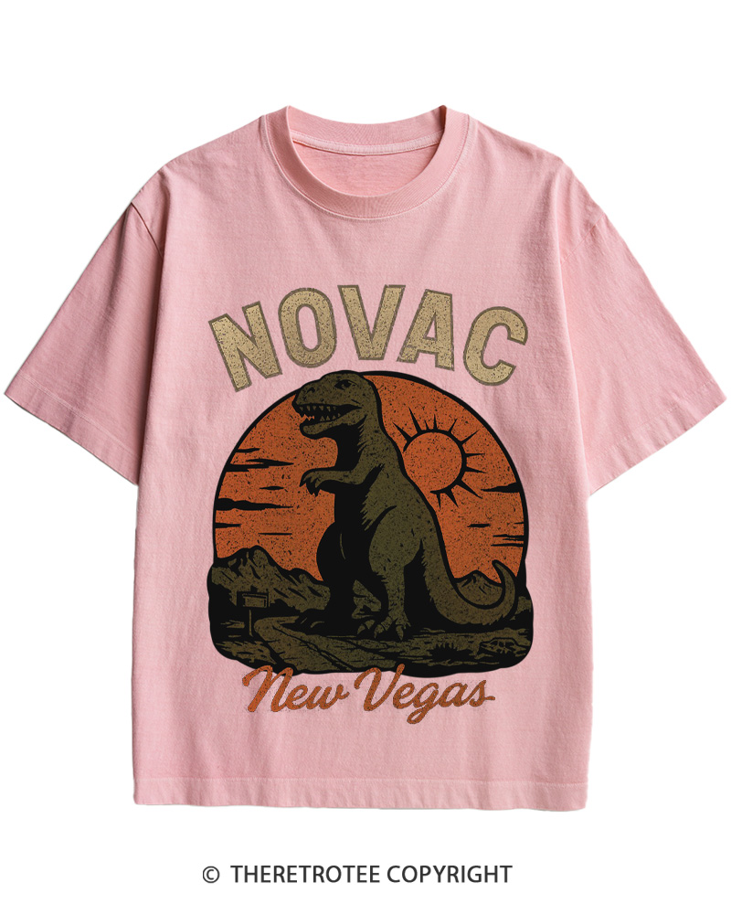 TheRetroTee Novac Dinosaur Fallout New Vegas Classic Cotton T-Shirt