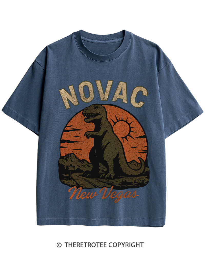 TheRetroTee Novac Dinosaur Fallout New Vegas Classic Cotton T-Shirt