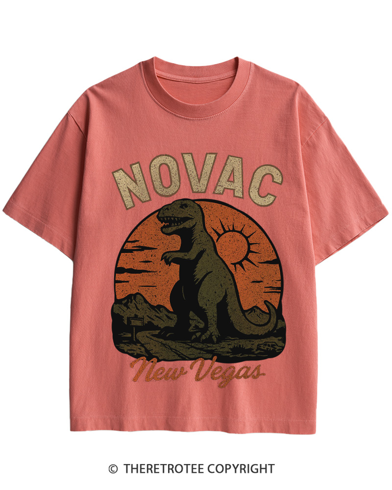 TheRetroTee Novac Dinosaur Fallout New Vegas Classic Cotton T-Shirt
