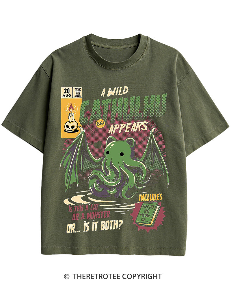 TheRetroTee Cathulhu Cotton T-Shirt