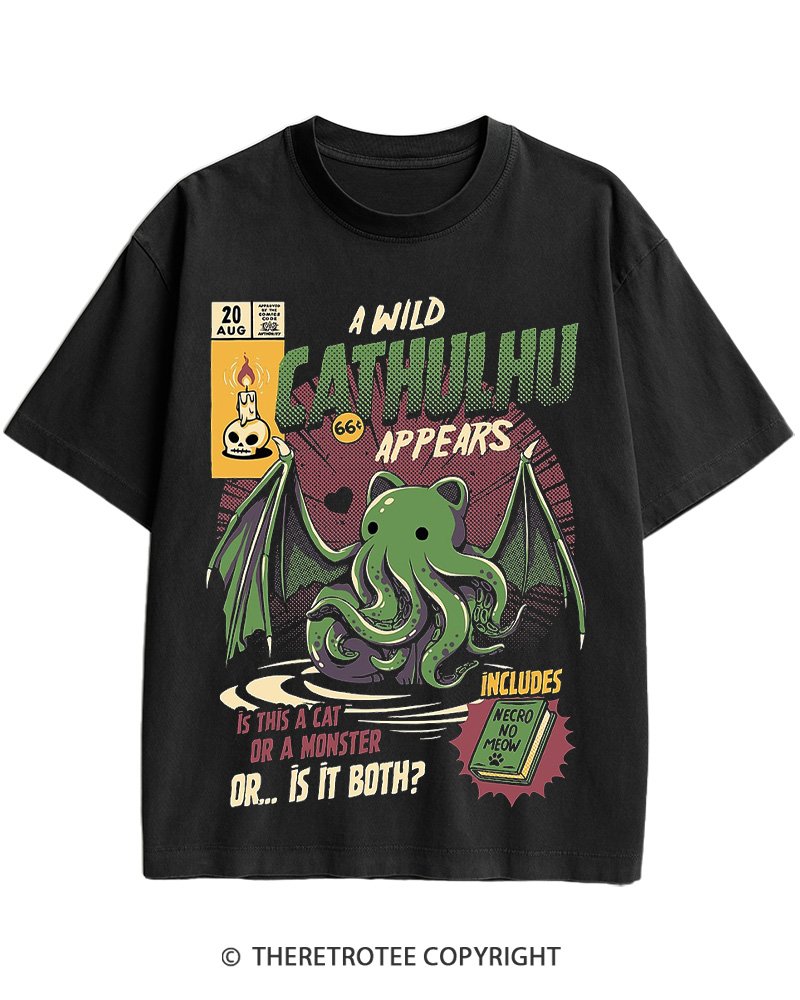 TheRetroTee Cathulhu Cotton T-Shirt