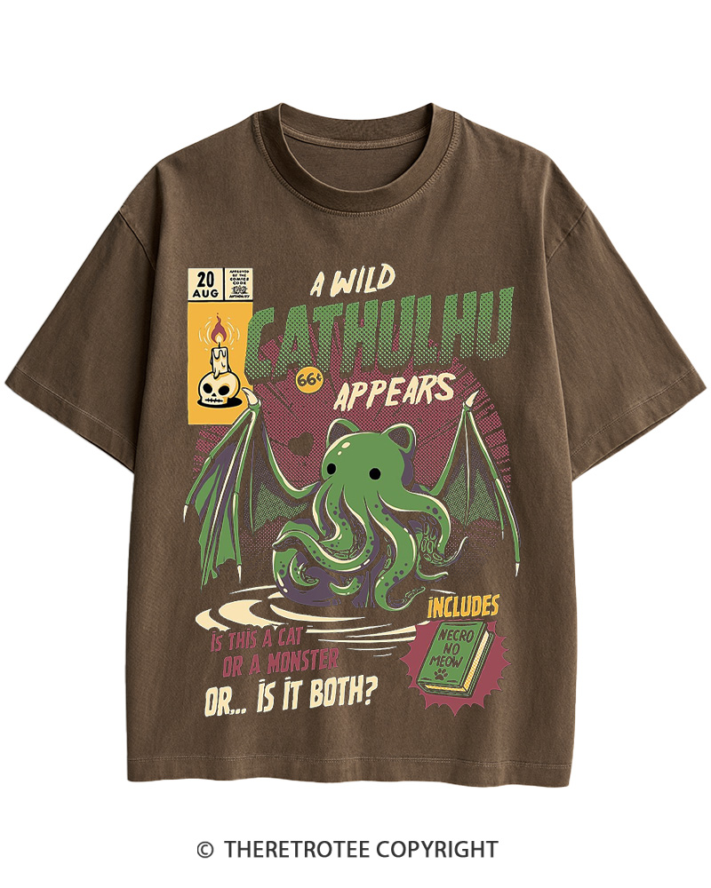TheRetroTee Cathulhu Cotton T-Shirt