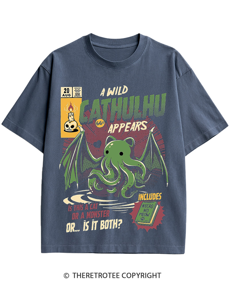 TheRetroTee Cathulhu Cotton T-Shirt