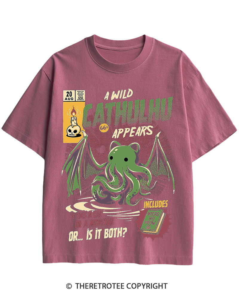TheRetroTee Cathulhu Cotton T-Shirt