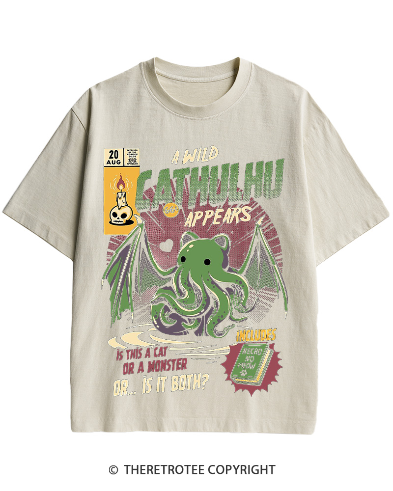 TheRetroTee Cathulhu Cotton T-Shirt