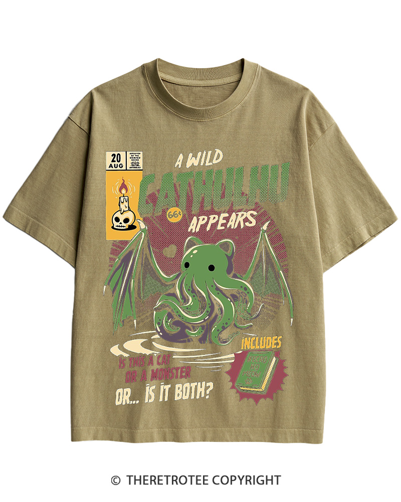 TheRetroTee Cathulhu Cotton T-Shirt
