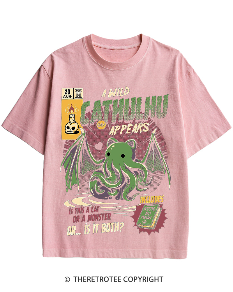TheRetroTee Cathulhu Cotton T-Shirt