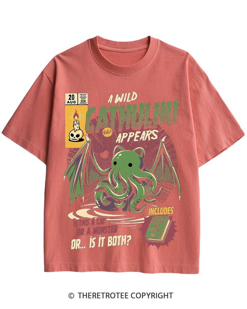 TheRetroTee Cathulhu Cotton T-Shirt