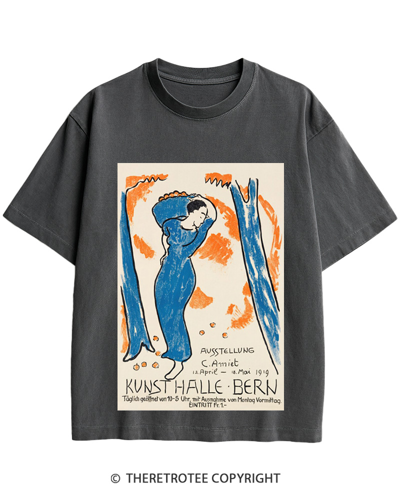 TheRetroTee Woman Carrying Basket Cotton T-Shirt